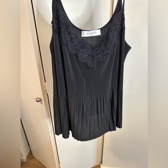 Violeta by MNG Black XXL Lace Blouse Tank 2x - Picture 6 of 8